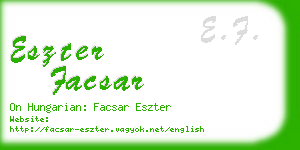 eszter facsar business card